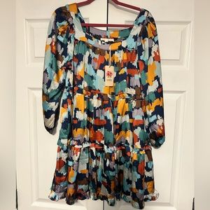 Colorful, Tiered Ruffle Dress NWT